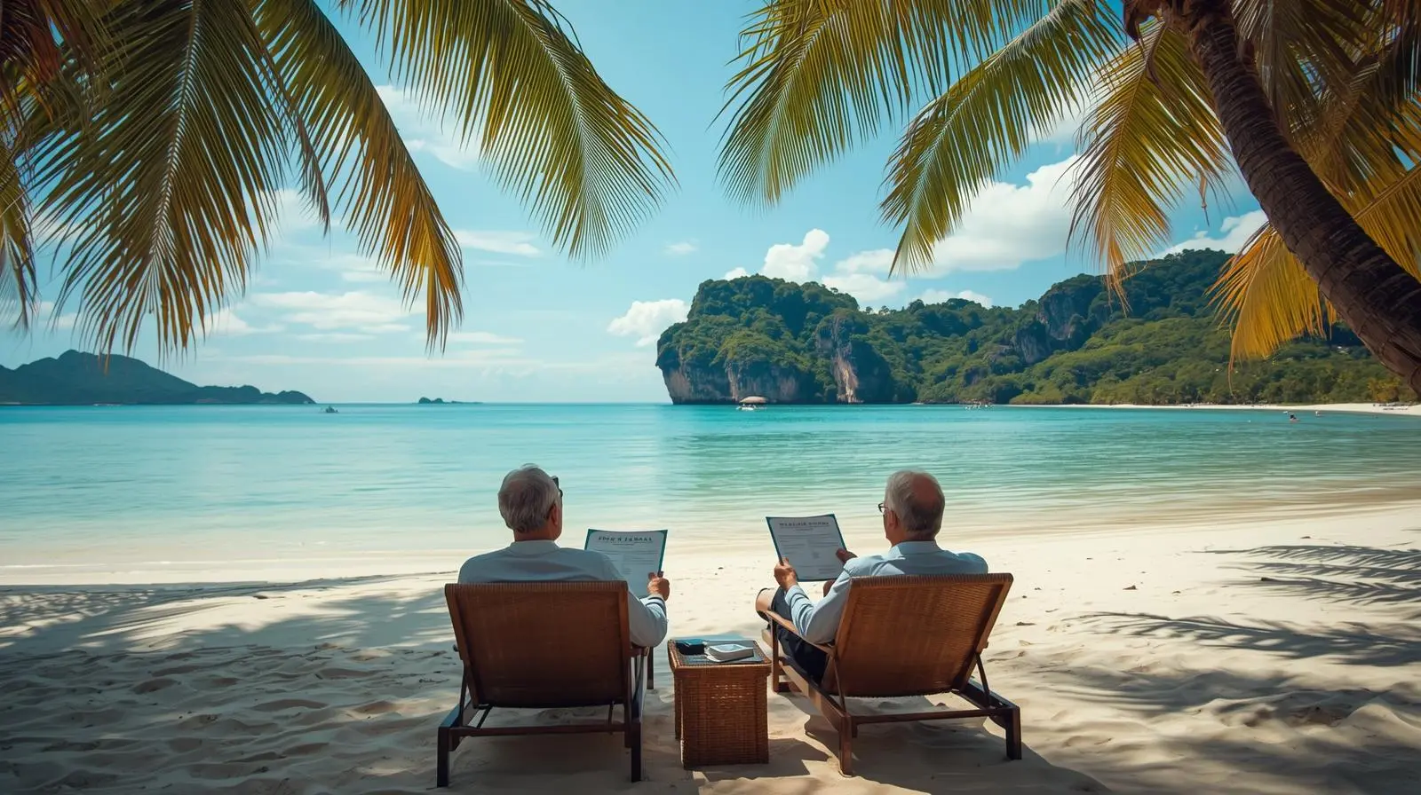 Peaceful beach scene representing Thailand’s warm weather and relaxed lifestyle for retirees and expats.